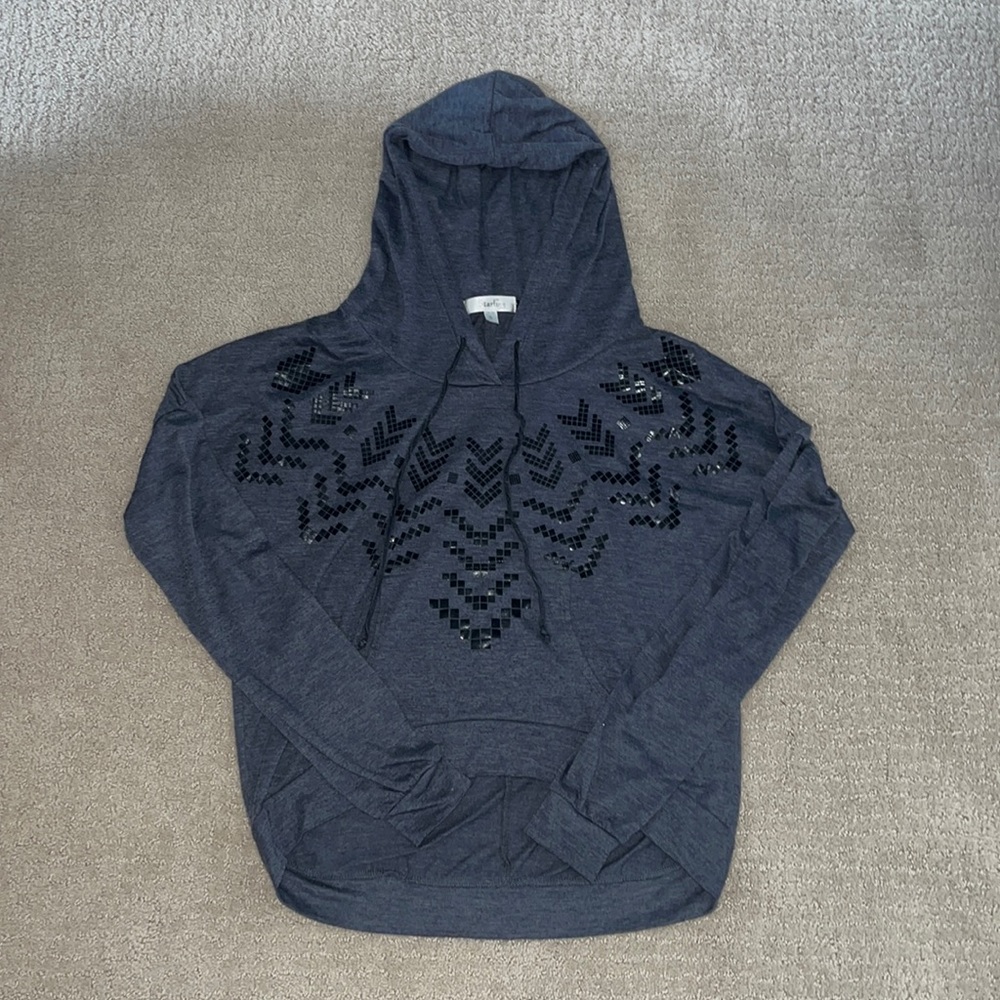 Starling Long Sleeve Hoodie Sweatshirt Gray